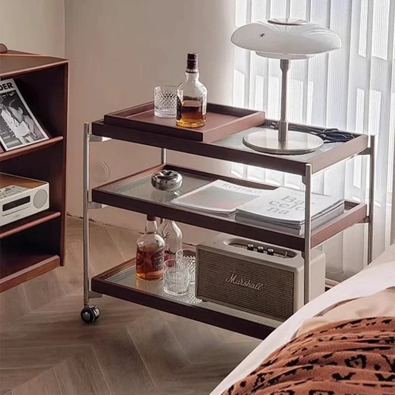 Solid Wood Trolleys Restaurant Small Apartmen Outdoor Hotel Coffee Tables Organizer Drinks Home Furniture