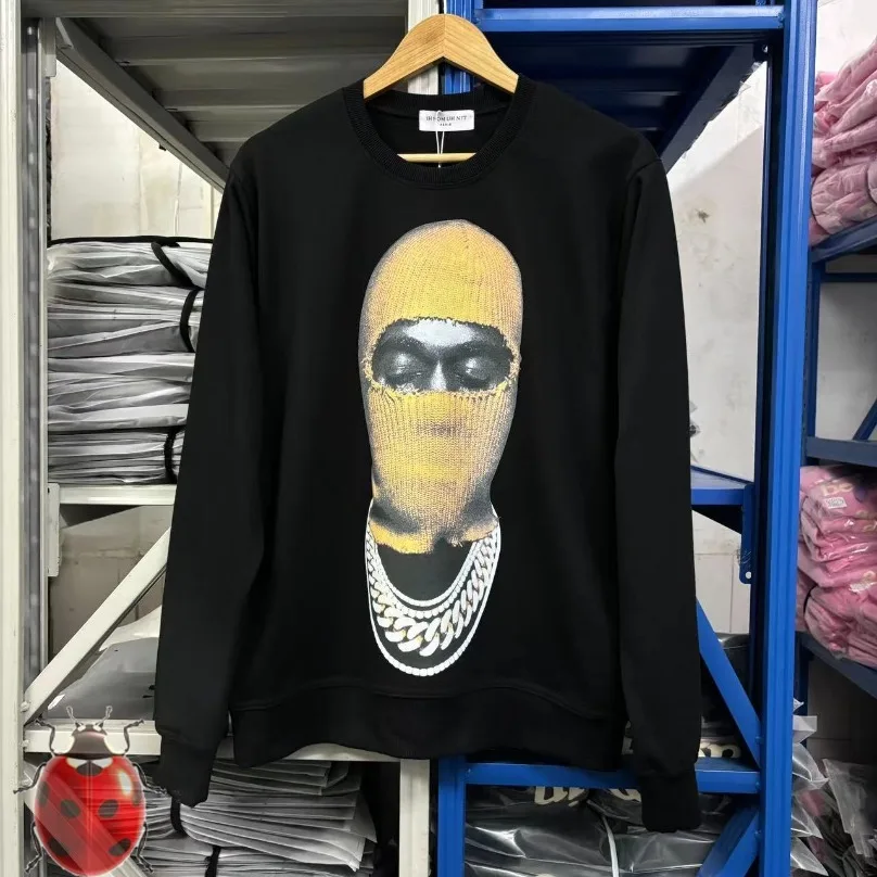 Close Eye Male Damaged Yellow Hat Masked IH NOM UH NIT Sweatshirts Terry Clothes Hoodie Men Women Oversize Casual Sweatshirts
