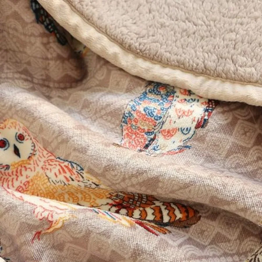 Owl Bed Blanket King Size 90'' x 108'' Soft Cozy Warm Fleece Throw Blanket for Bed Couch Sofa Camping for Special Occasions Ide