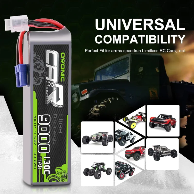 オボニックリポバッテリー,ec5コネクタ付き4s 9000mah 14.8v 130c rc