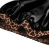 2024 New Fashion Satin Sleeping Hat Night Sleep Hair Care Bonnet Nightcap Popular Leopard Silk Wide-Brimmed Shower Cap 6