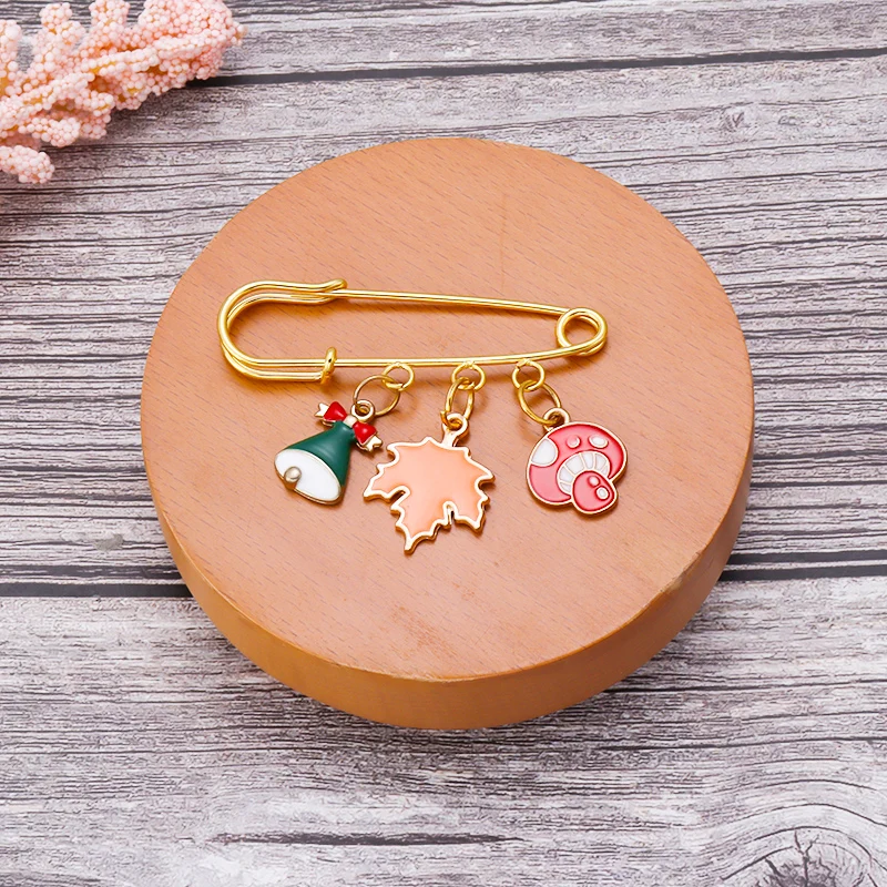 Clothing Brooch 5pcs/lot Rhinestone Gold Color Safety Brooch Pins With Loops Fitting Brooch For Women Jewelry Making Supplies