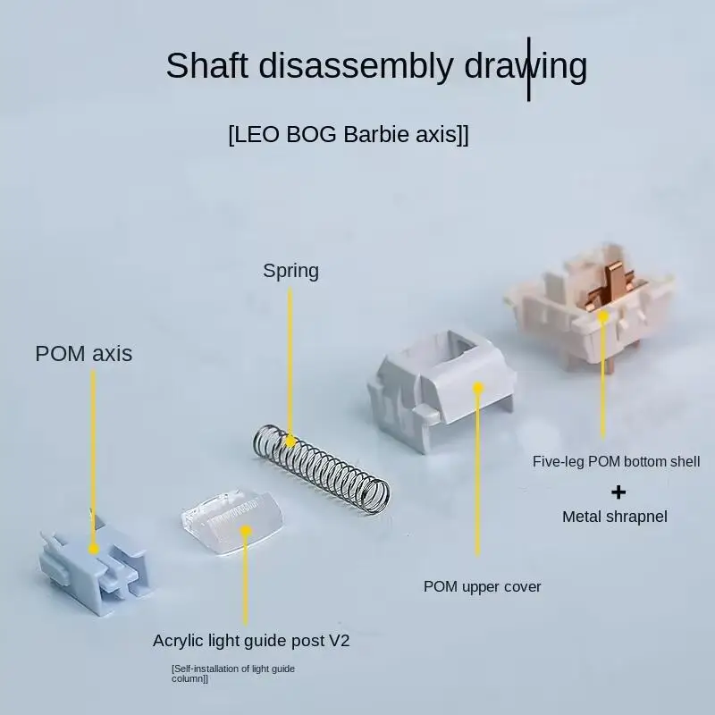 LEOBOG BARbIE Switch POM HiFi 5 Pins 33 gf Linear MX Switches RGB Light Guide Mechanical Keyboard Switch Factory lubrication 6 S36e73a291e71466d9646e7a5b3fc0dc0B