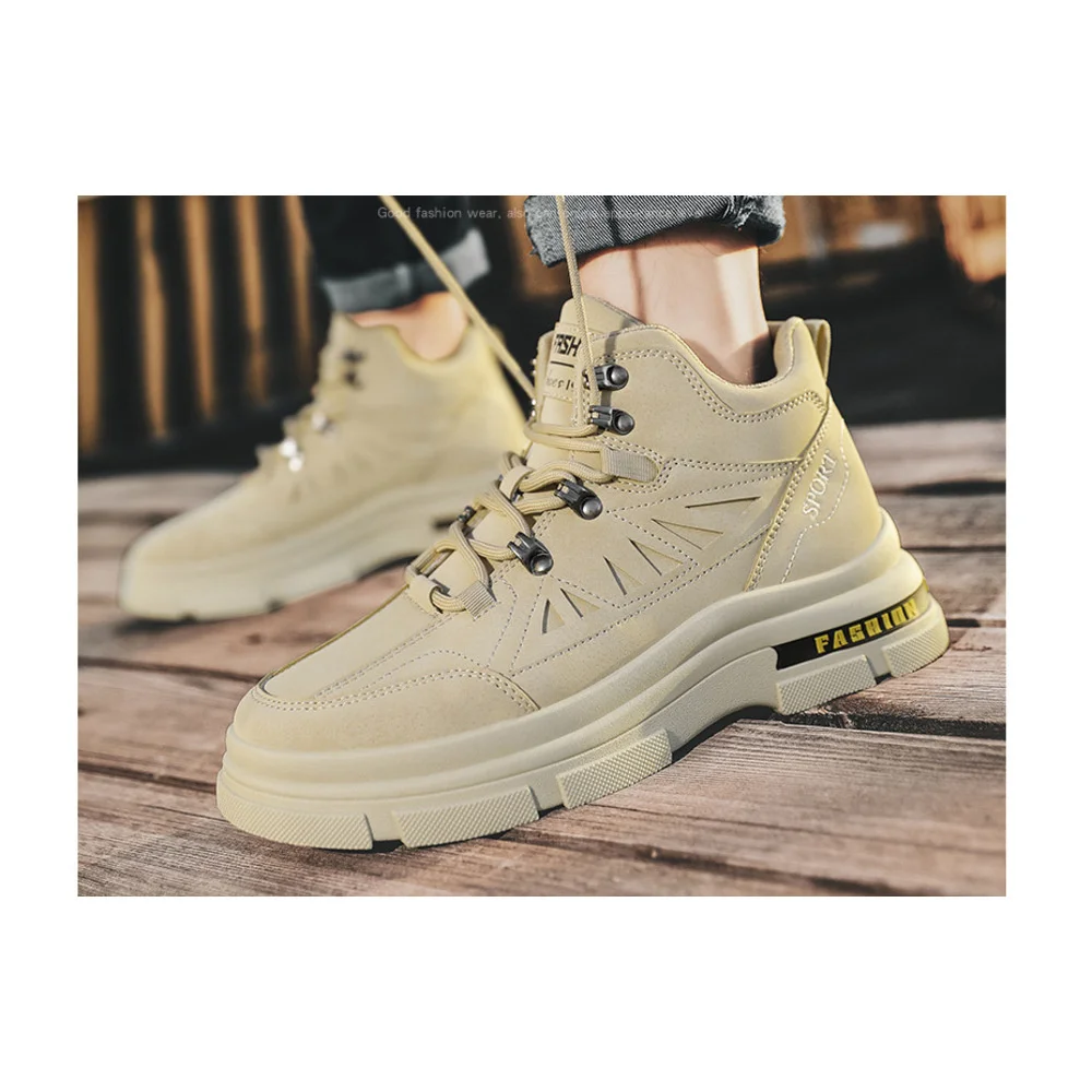 Nouvelles bottes en cuir pour hommes bottes plate-forme bottes de mode tout-match hommes bottes de mode Zapatos Para Hombres bottes garçons chaussures de fête_voghion.com