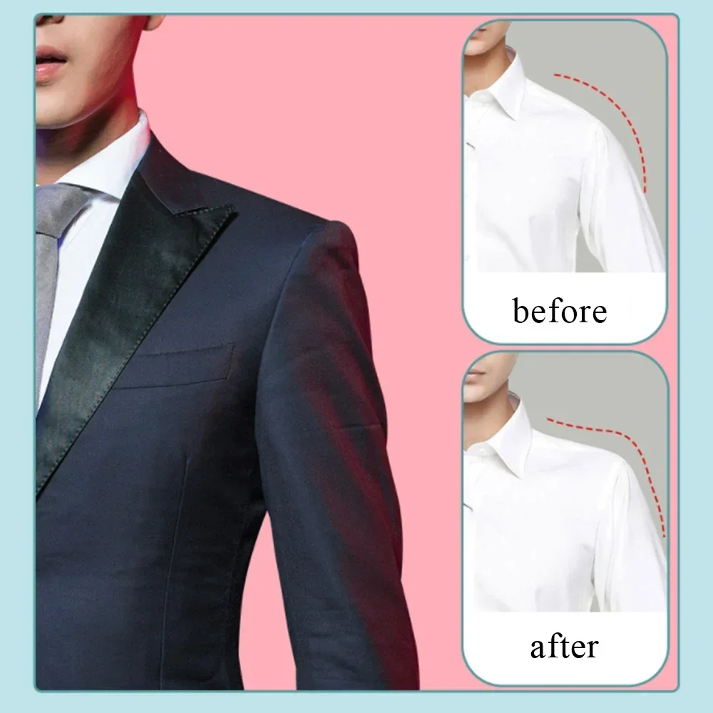 Foam Sponge Shoulder Pads Sewing Set-in Shoulder Pads For Women Men T-Shirt Clothing Self-adhesive Reusable Garment Accessories shoulder pads