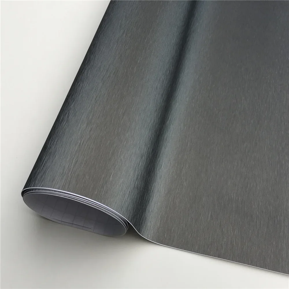 Brushed Aluminum Vinyl Wrap Film car sticker vinyl film sticker Matte Brushed Metallic Car Wrapping Foil Sticker for Car Motor Computer
