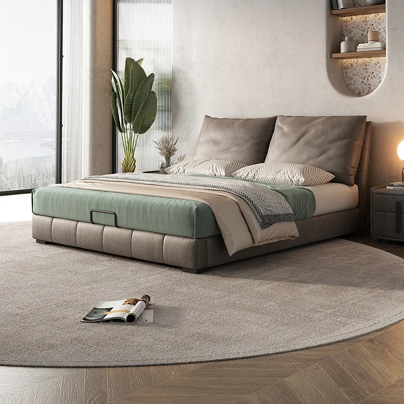 

Science and Technology cloth bed Nordic modern simple master bedroom double bed 1.8m large by package wedding bed, wash free