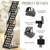 1 Piece Foldable Magazine Rack Metal Catalog Literature Racks,Portable 4 Pockets with Carrying Bag Brochure Stand 3