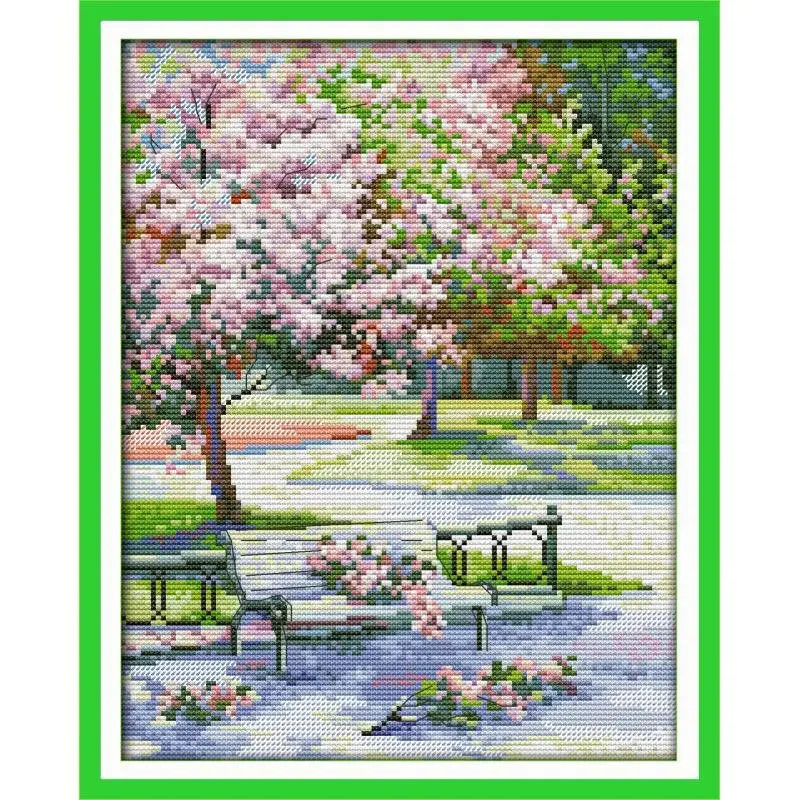 Joy Sunday Scenery Series Cross Stitch Kit Aida 16/14/11CT HD Patterns Counted Printed Fabric DIY Embroidery Set Home Decor Gift