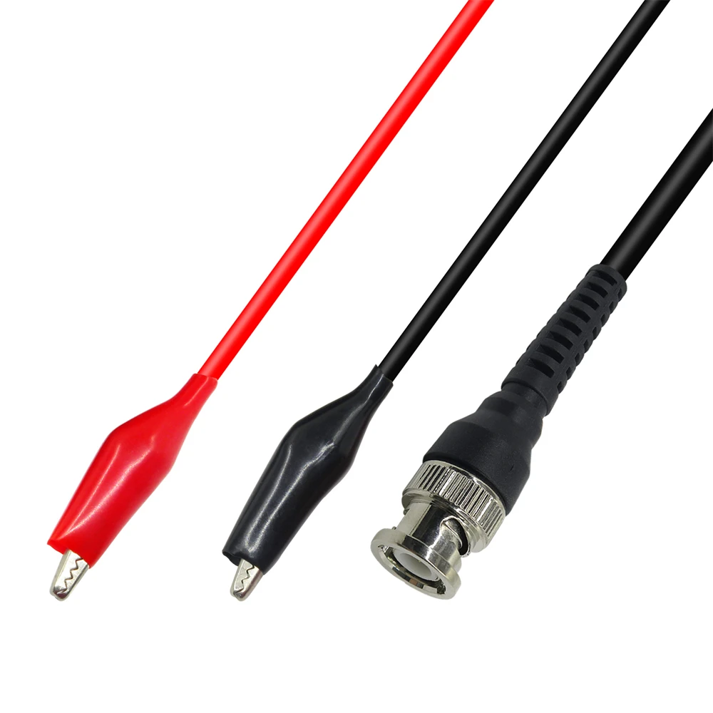 P1011 Digital Oscilloscope BNC Probe Test Leads 50 ohm Coaxial Q9 Male Plug to Dual Alligator crocodile clip test line cable