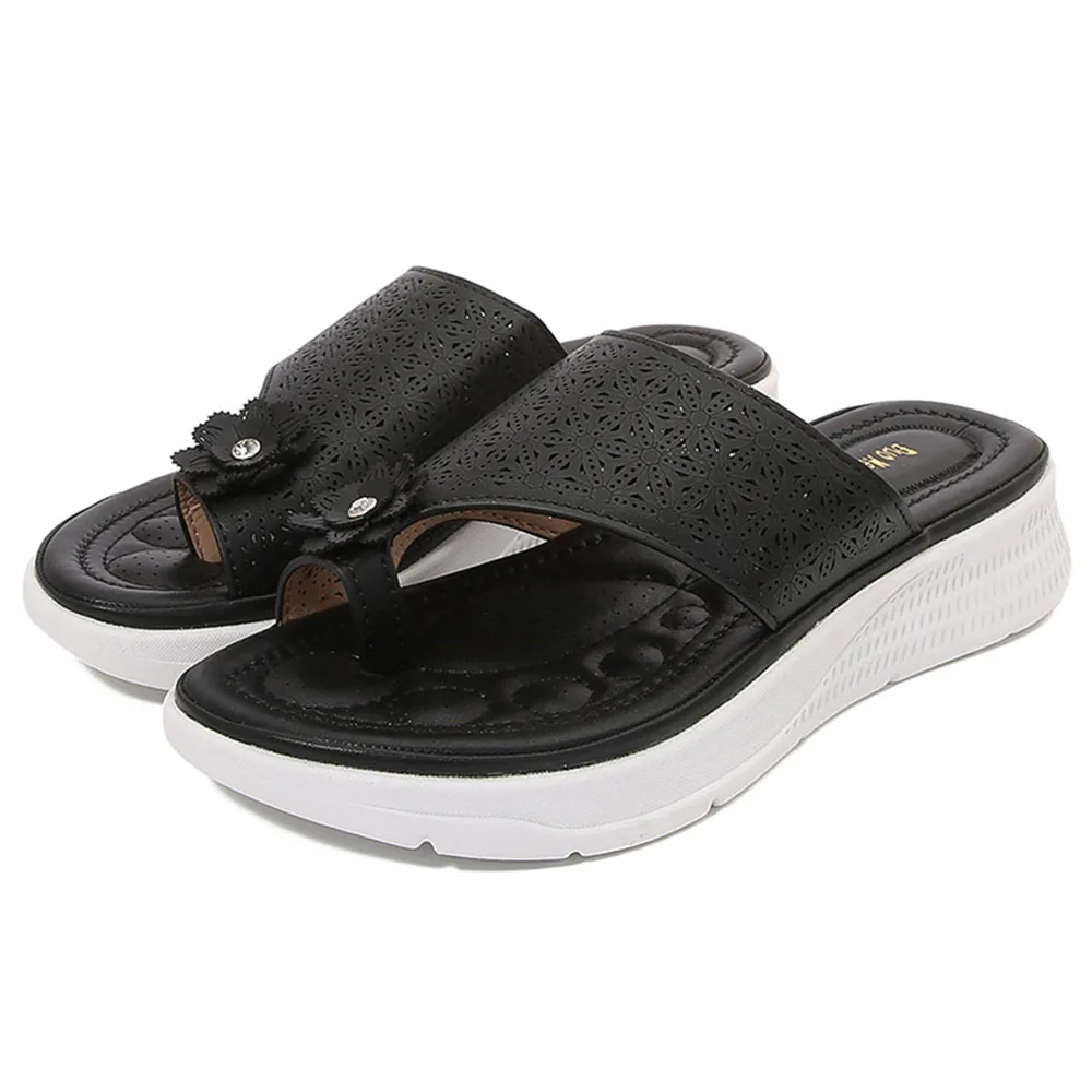 

Women Slippers Outdoor Light Weight Cool Shoes Fashion Flower Ladies Flat Flip-flop Non-slip Home Sandals Chaussures Femme a174