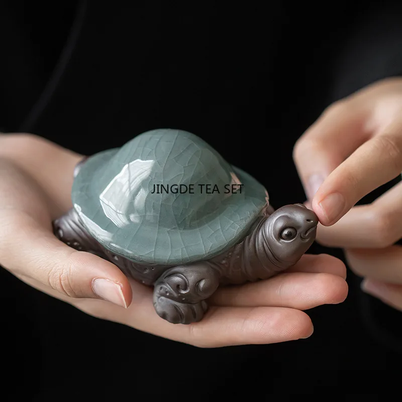 Ceramic Turtle Tea Set Filter Cute Animal Statues Home Decoration Kung Fu Tea Set chinese