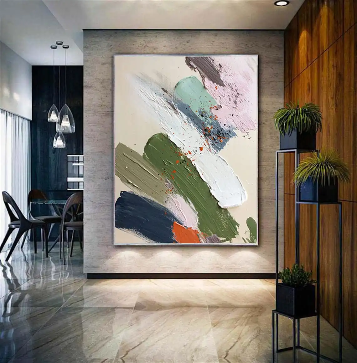 Large Palette Knife 3D Pattern Painting Abstract Art Handmade Texture Painting On Canvas Wall Art Modern Picture For Living Room