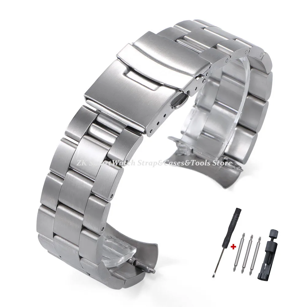 Massives Edelstahl-Uhrenarmband für Seiko 5 SKX009/007 für Jubilee-Uhrenarmbänder mit gebogenem Ende, Metall, 20 mm, 22 mm – Detail 11