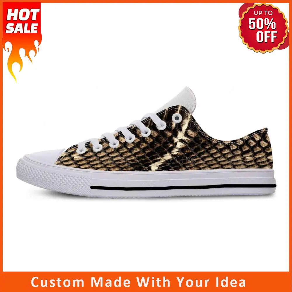 

Кроссовки мужские/женские со змеиным принтом, модная забавная Повседневная Тканевая обувь с низким верхом, удобные дышащие сникерсы с 3D-принтом змеиной кожи