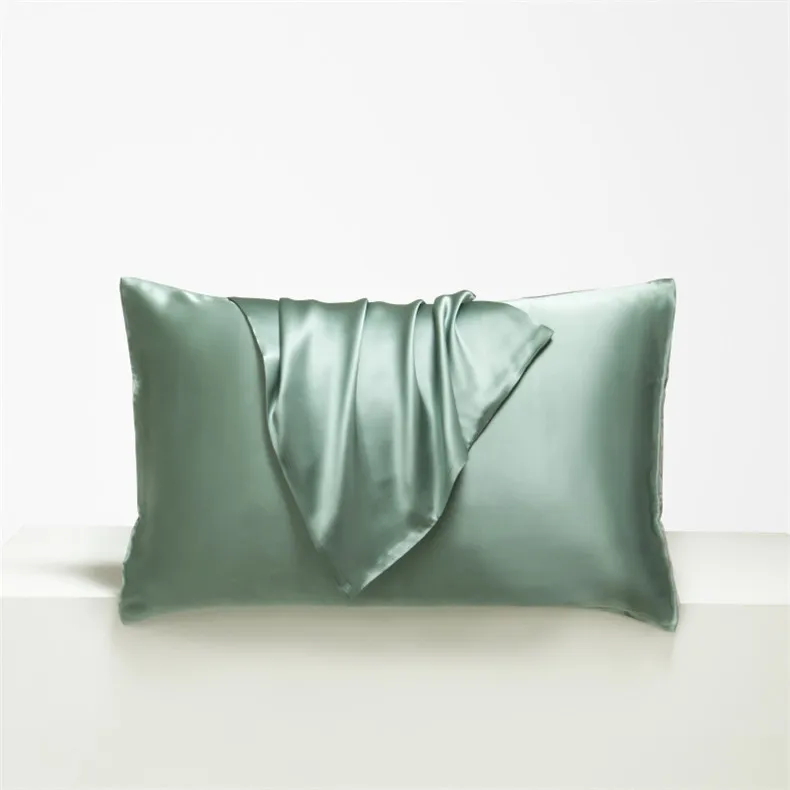Description Picture 6 of itemNatural Silk Pillowcase High Quality Solid Color Envelope Pillow Case Comfortable Bedding Sleeping Pillowcover