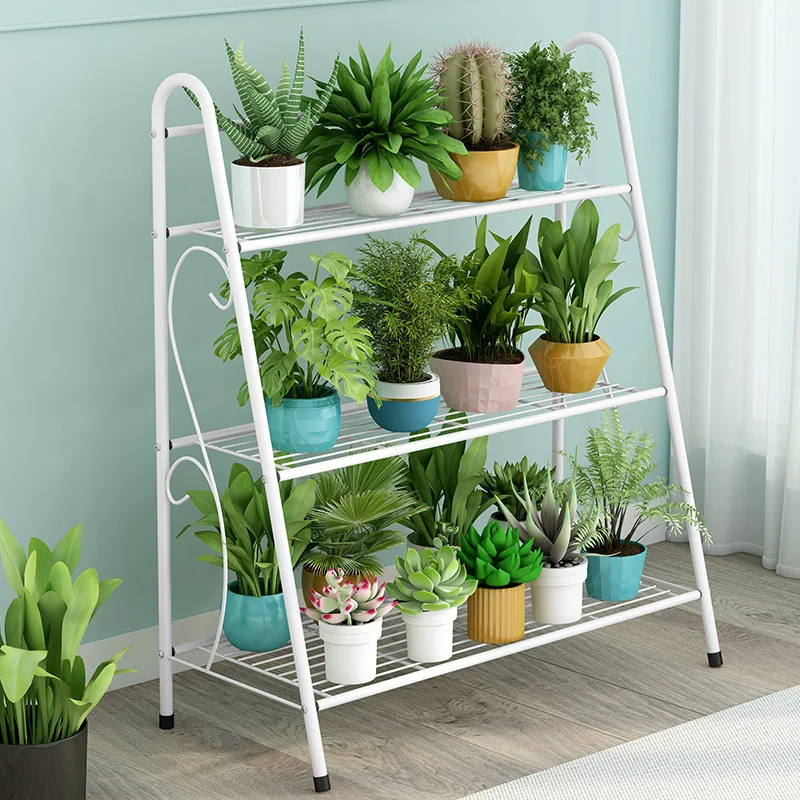 Plant Stand Multiple Plant Shelves Flower Stand For Pots For Living Room Iron Metal Outdoor Garden Display Shelf Holder Flower Rack