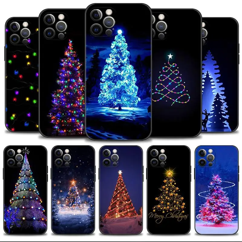 Custodia Per Telefono Blue Merry Christmas Tree Per Apple Iphone 15 15 11 14 13 12 Pro Max 13 12 Mini Xr X Xs 7 8 Cover In Silicone Fundas