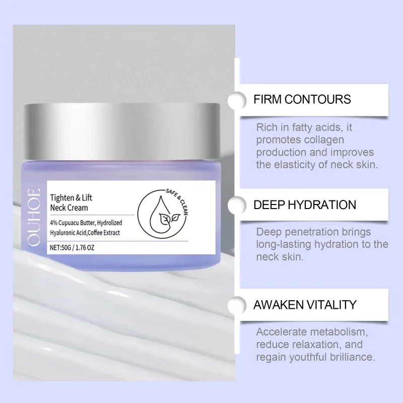 Neck Wrinkle Removal Cream Tightening Firming Fade Fine Lines Double Chin Anti-Aging Necklines Lifting Shaping Beauty Neck Cream