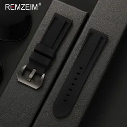 Waterproof Silicone Sport Watch Strap - Durable & Comfortable Replacement Wristband - 26mm (Black - B)