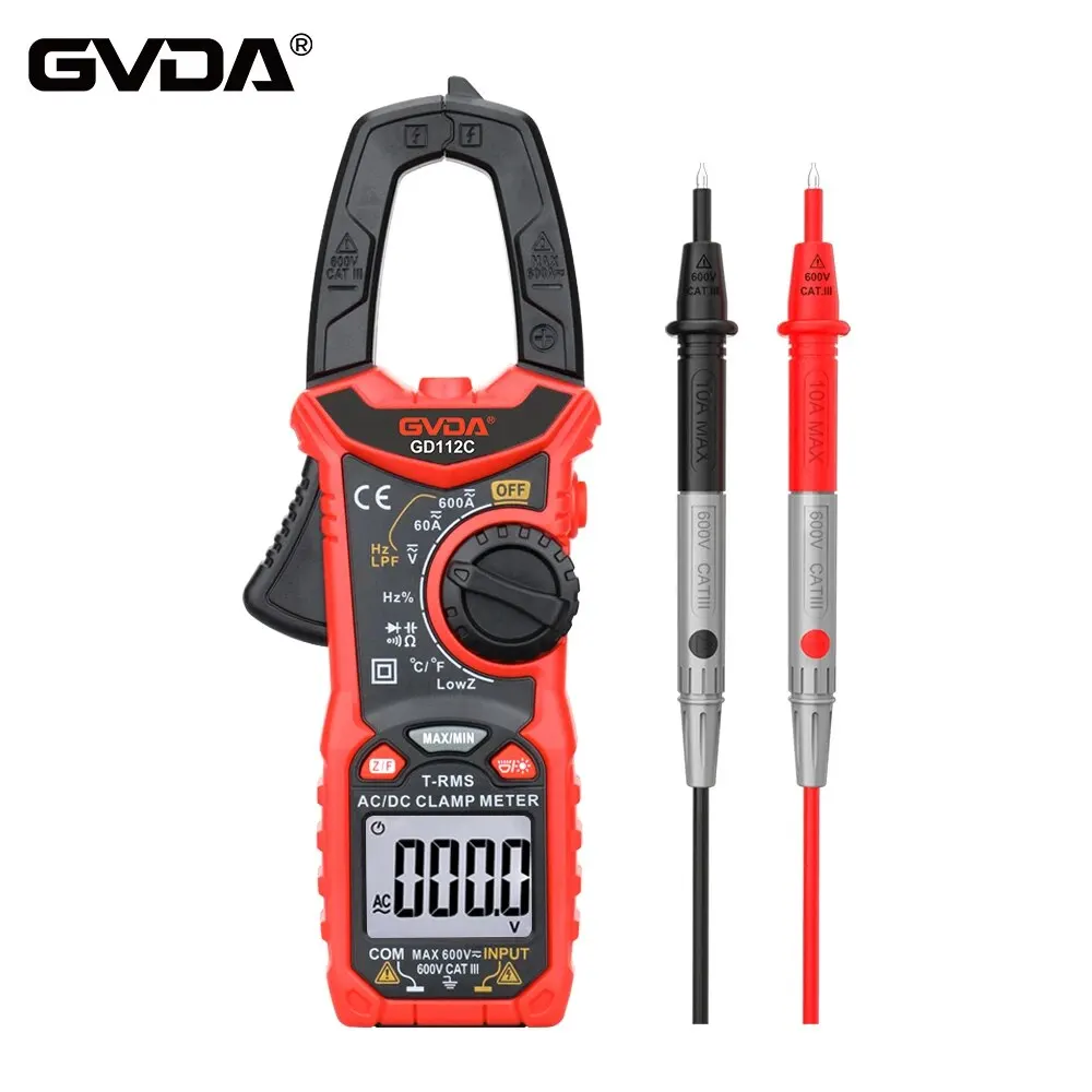 Gvda Pinza Amperometrica Digitale Ac Dc Corrente Ncv Multimetro Penza Amperimetrica True Rms Capacità Ohm Hz Tester Di Tensione Di Temperatura