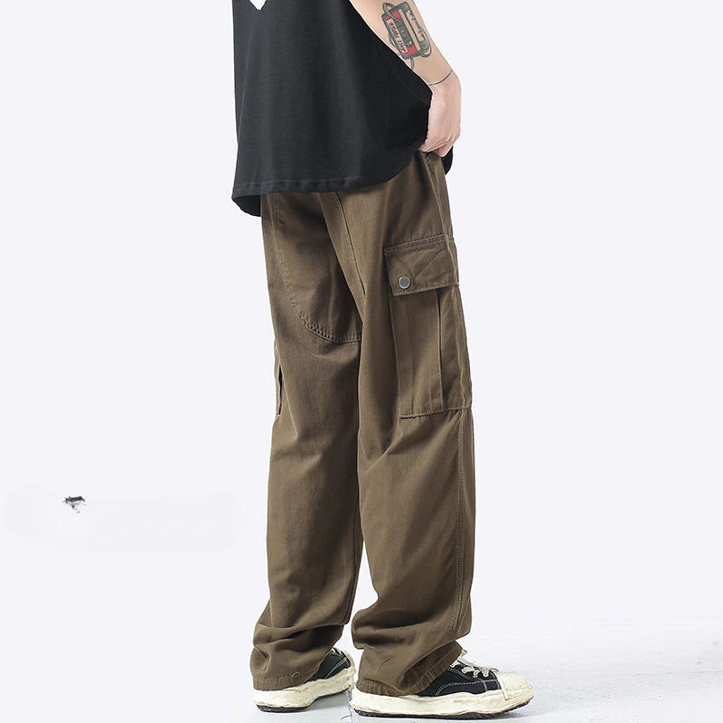 

Men's Trousers Hip-hop Street Overalls Oversized Cargo Pant Harajuku Loose Solid Color Casual Pants Pants Streetwear A40