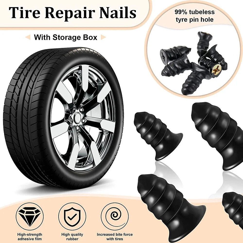 Vacuum Car Tyre Repair Rubber Nail Car Motorcycle Truck Tire Puncture Repair Tubeless Truck Tire Tools Screw wick