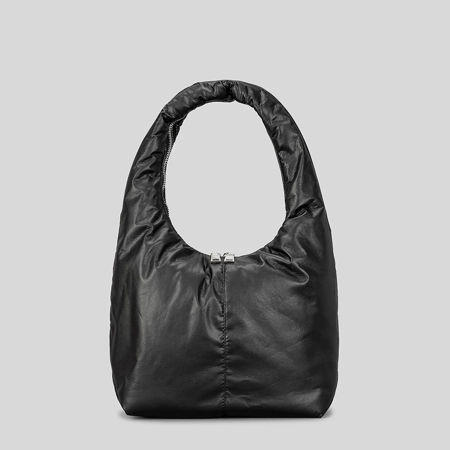 

Fashion Nylon Padded Half Moon Women Shoulder Bags Designer Hobos Handbags Luxury Down Cotton Puffy Bag Small Tote Purses 2022