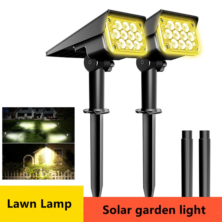 20LED Solar Spotlights Waterproof Solar Garden Light Super Bright Landscape Lawn Lamps Outdoor Wall Lights for Patio Decoration