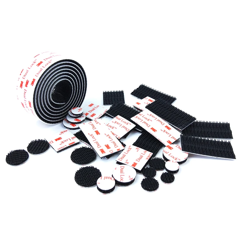 

10PCS Double Lock Black VHB Mushroom Tape Type Buckle Self Adhesive Reclosable Tape Plastic Fixing Industrial Fastener