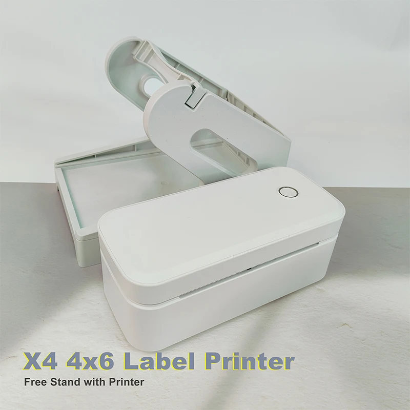 블루투스 연결 기능이 있는 X4 미니 열전사 라벨 프린터 ? 아이폰, 안드로이드, 맥, 윈도우와 호환되는 4x6인치 라벨 프린터