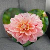 Custom Dahlia Fower Pillowcase Heart Shape Zipper Pillow Cover Home Office Wedding Decorative Gift Size 41x36cm,47x42cm 1007 5