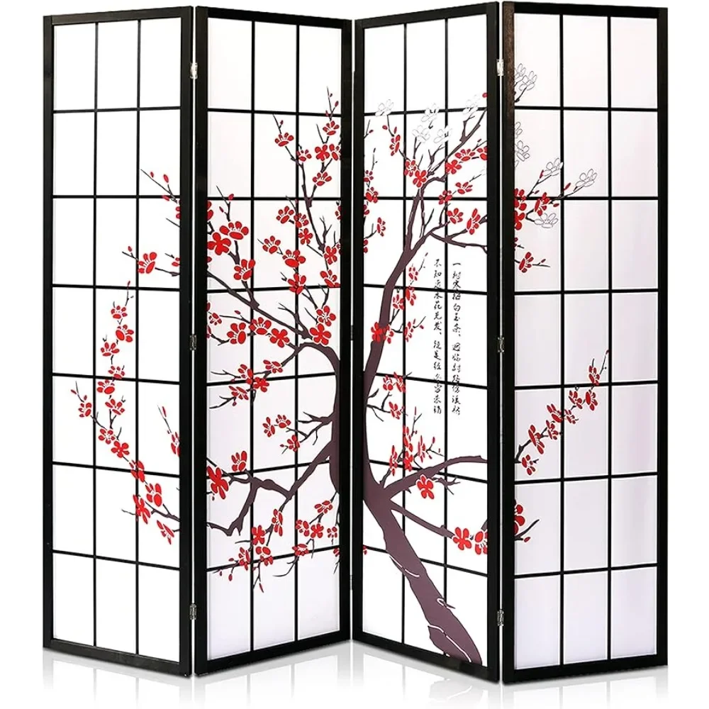 

Partition Screen Divider Room Office Elegant Plum Blossom Design Soundproof Booth Partition Moving Dressing Area Folding Privacy
