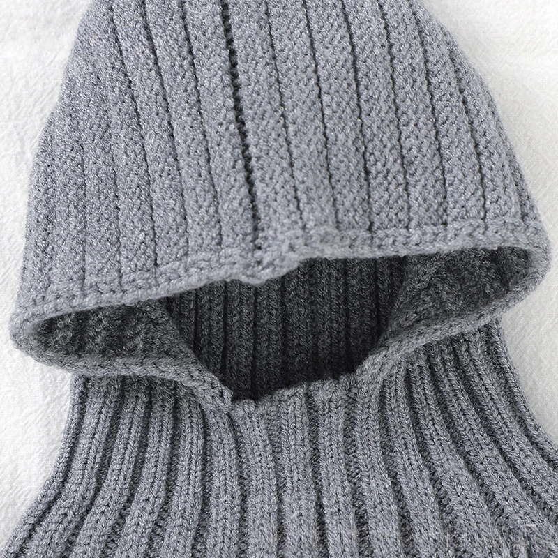 Autumn Winter New Newborn Baby Knitting Warm Scarf Cap Boy Girl Infant Solid Fashion Pullover Hat Kid Windproof Earmuffs Caps 6