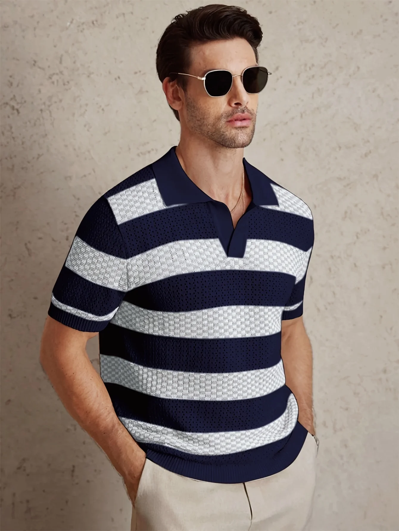 Daily Casual Mens Knitted Polo Shirts 5