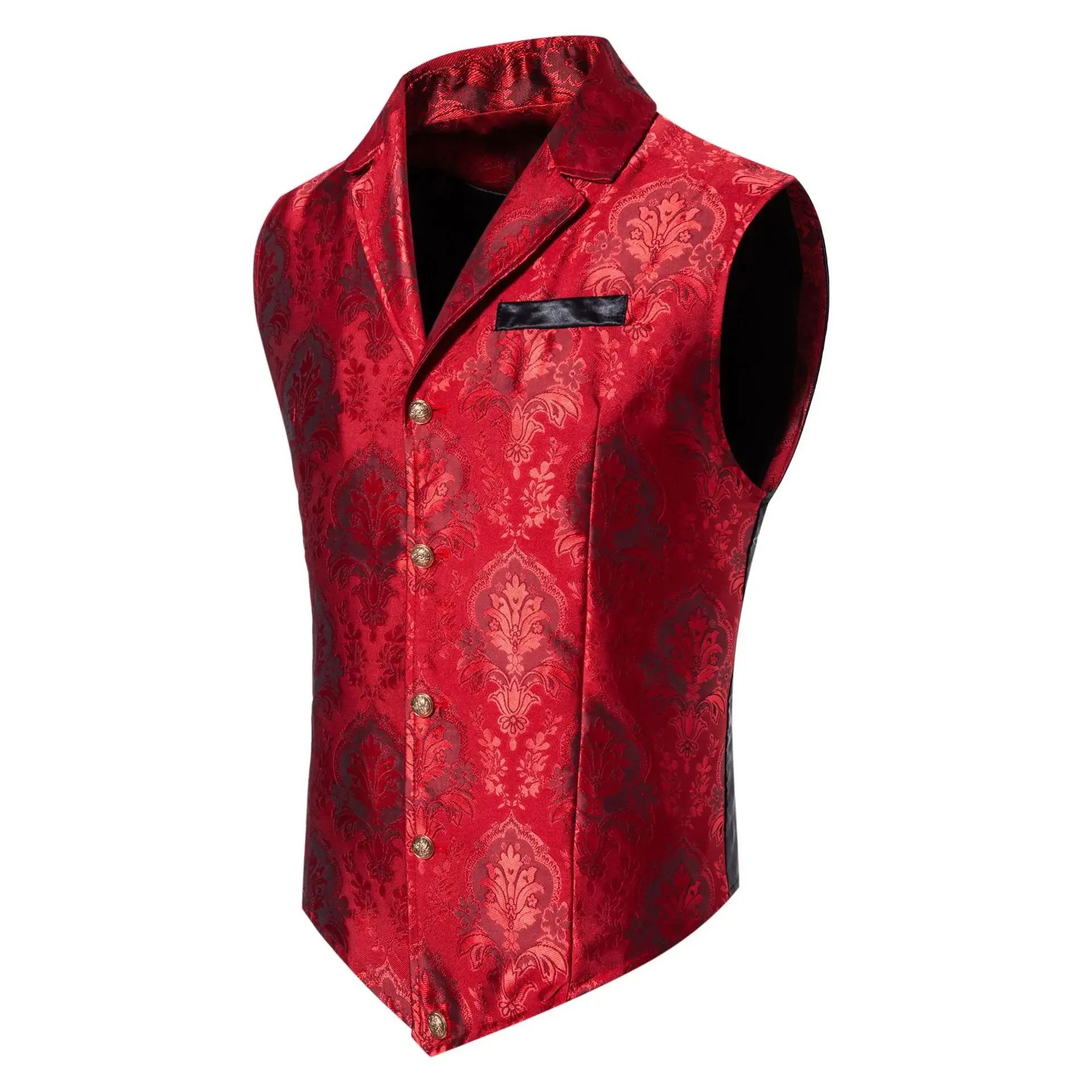 Blue Jacquard Fabric Men's Sleeveless Vest Coat Wedding/Party/Stage Performance Dress Vests Green Red Pink Black White Waistcoat dress vests