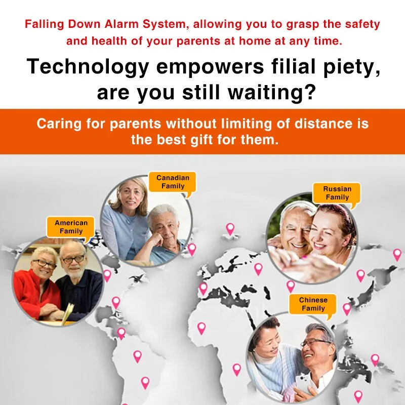 WiFi Panic Button Emergency Fall Alert Device SOS Alarm for Elderly