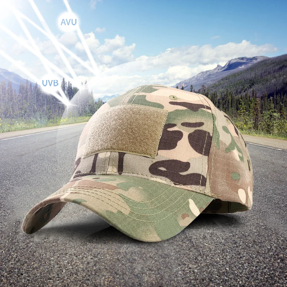 Camouflage Sports Cap Camouflage Cap Adjustable Mesh Breathable Sports Tactical Military Army Hat Outdoor Fishing Hiking Basketball Baseball Cap