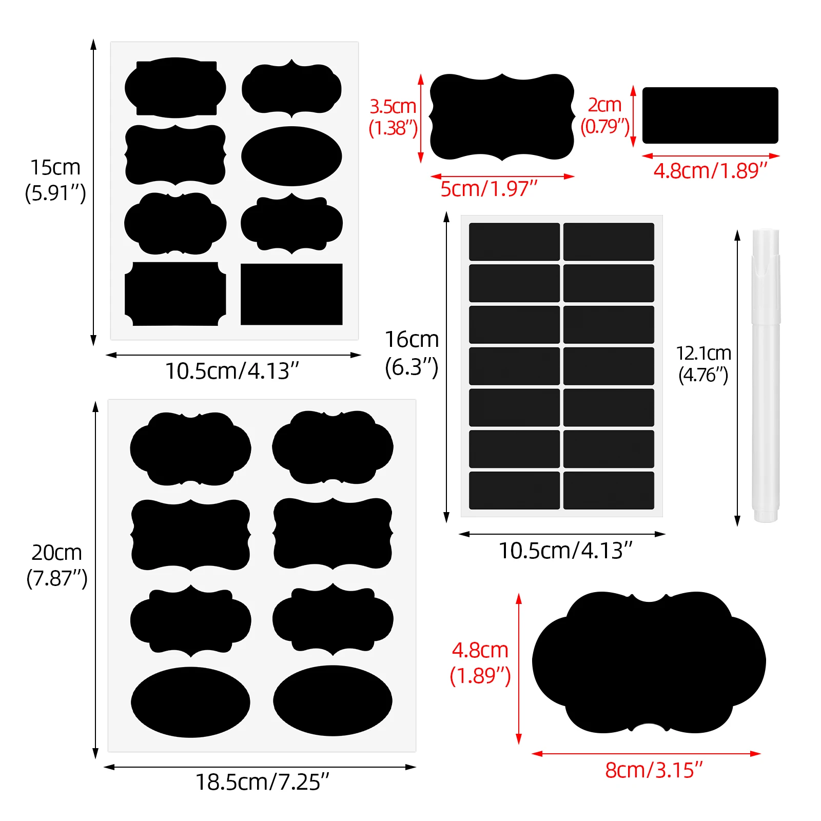 236pcs Spice Jars Stickers Waterproof Kitchen Label Sticker Storage Jar Spice Blackboard Sticker With 2pcs Erasable Marker Pens
