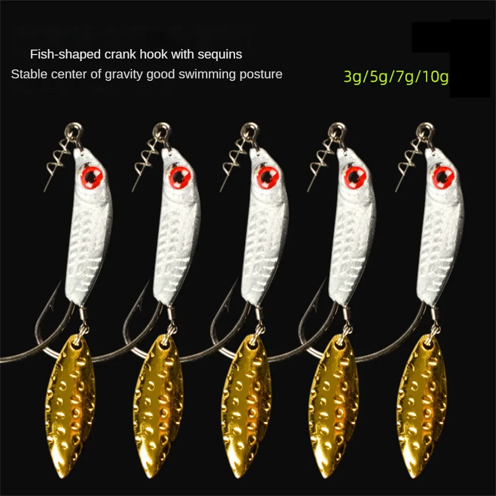 Soft Bait Single Hook Fisheye Wide Belly Fette D'Oro 10 G/Pz Quick Fix Soft Bait Gancio Affilato Non Facilmente Deformato Ad Alta Resistenza