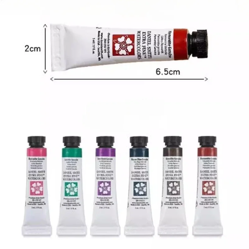 Daniel Smith Professional Artists 6 Colors 5ml Tube Watercolor Pigments Mineral Colors Essentials Starter Acuarelas Set