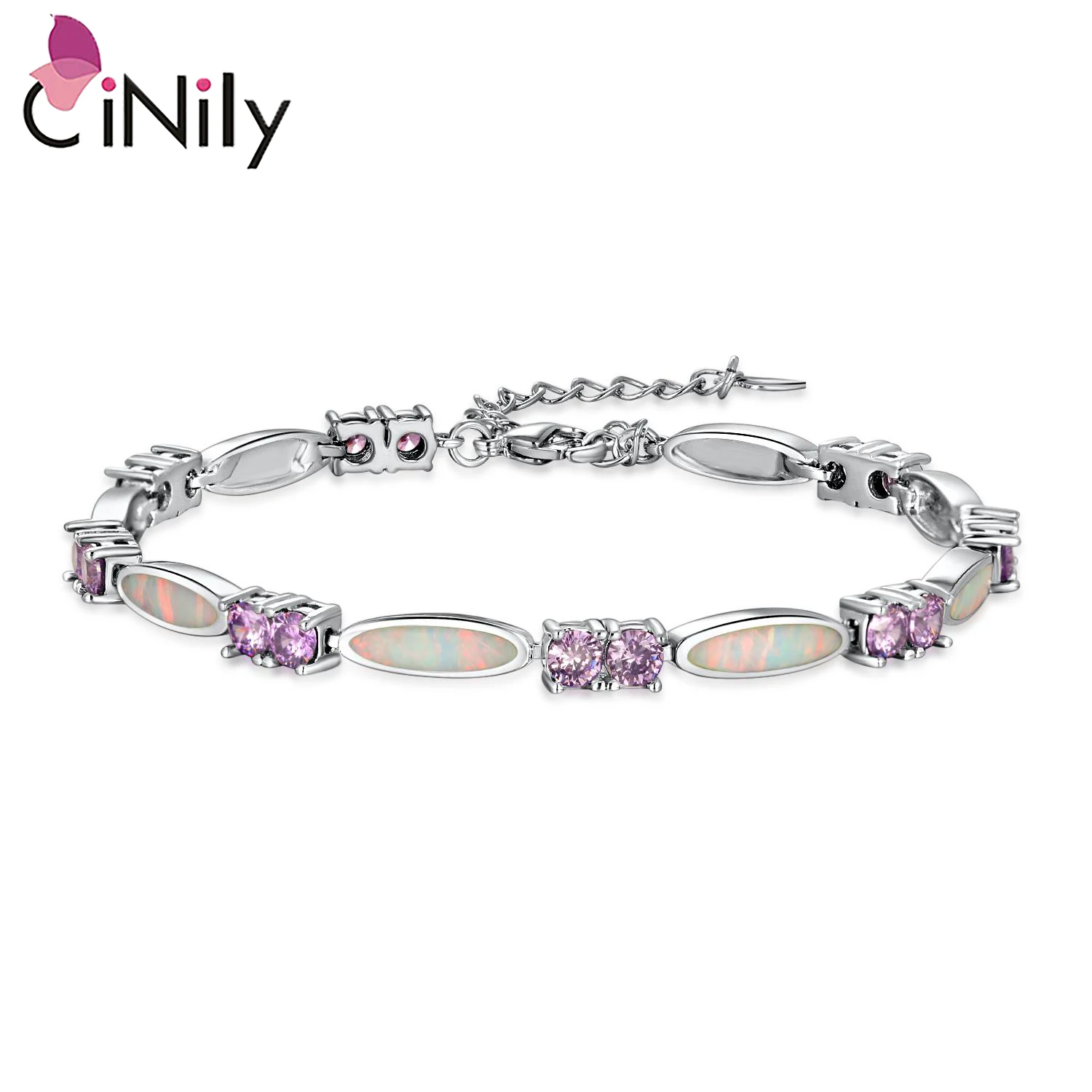 

Женские посеребренные браслеты CiNily OS675, модные ювелирные украшения с белым огненным опалом