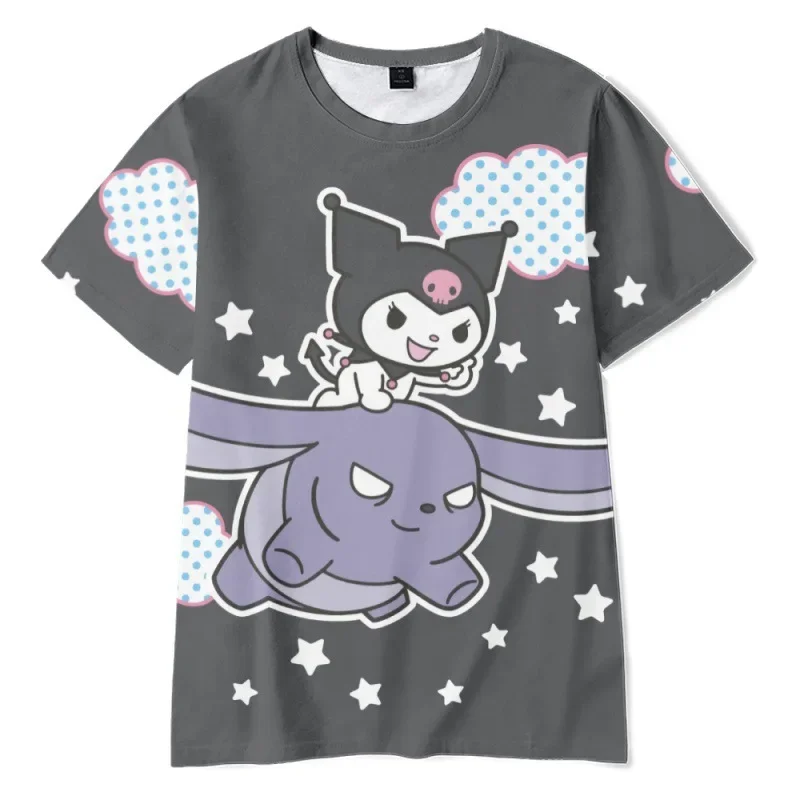 thumbnail image 1 of 2023 Anime Cartoon Summer Kuromi Camiseta My Melody Hello Kitty 3D Impresión Dibujos Animados Ropa Niño Niña Niño Moda Camiseta Casual Top, 1 of 5