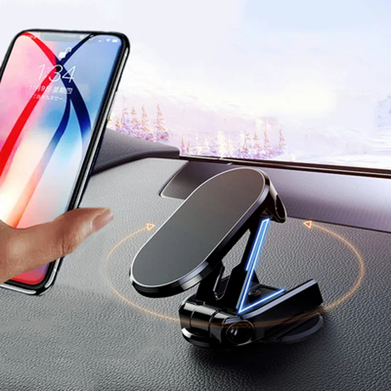 

Rotatable Magnetic Phone Holder Car Dashboard Mount Universal Navigation GPS Stand Foldable Bracket for IPhone Samsung
