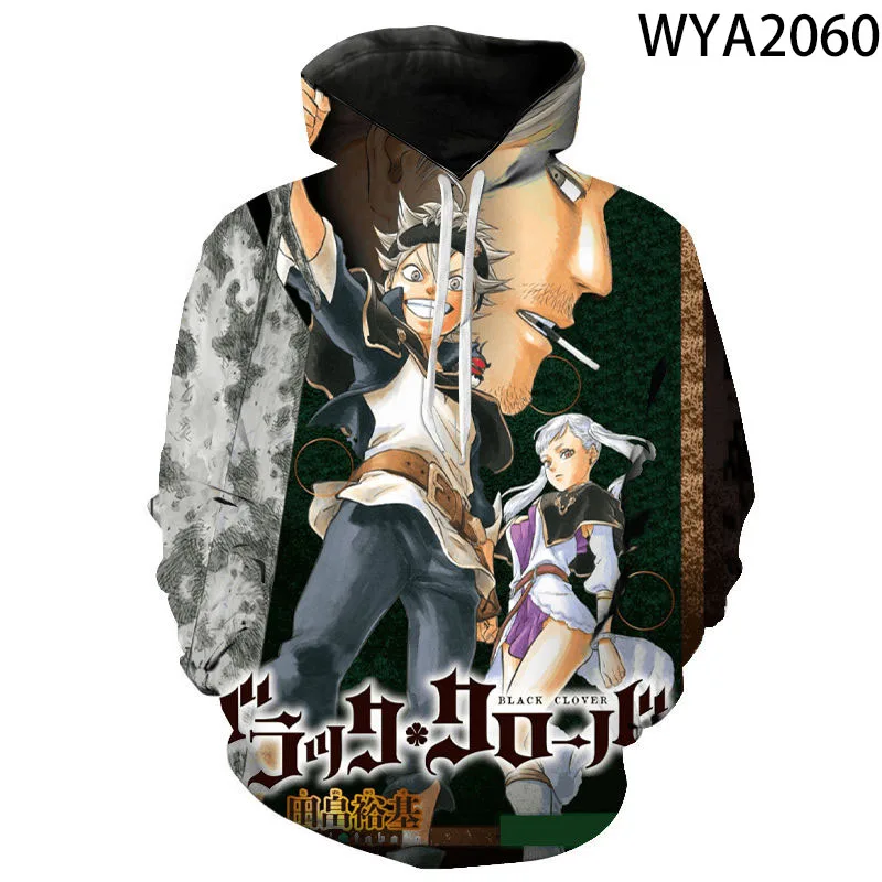 

Men Women Children Black Clover Hoodies 3D Printed Fashion Sweatshirts Boy Girl Kids Pullover Long Sleeve Streetwear Casual Coat