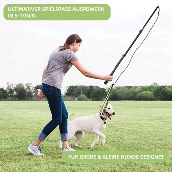 Retractable Pole Dog Chew Toy Pet Black Plush Toys Bite-resistant Flirt Pole for Dogs Teaser Wand with Plush Refill Dog Toy 4