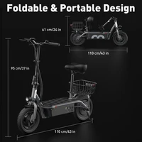 Scooter F2 Scooter électrique 500W 7.8Ah trottinette électrique 30km portée 30 km/h e-scooter avec panier Scooter pliable pour les déplacements quotidiens 4