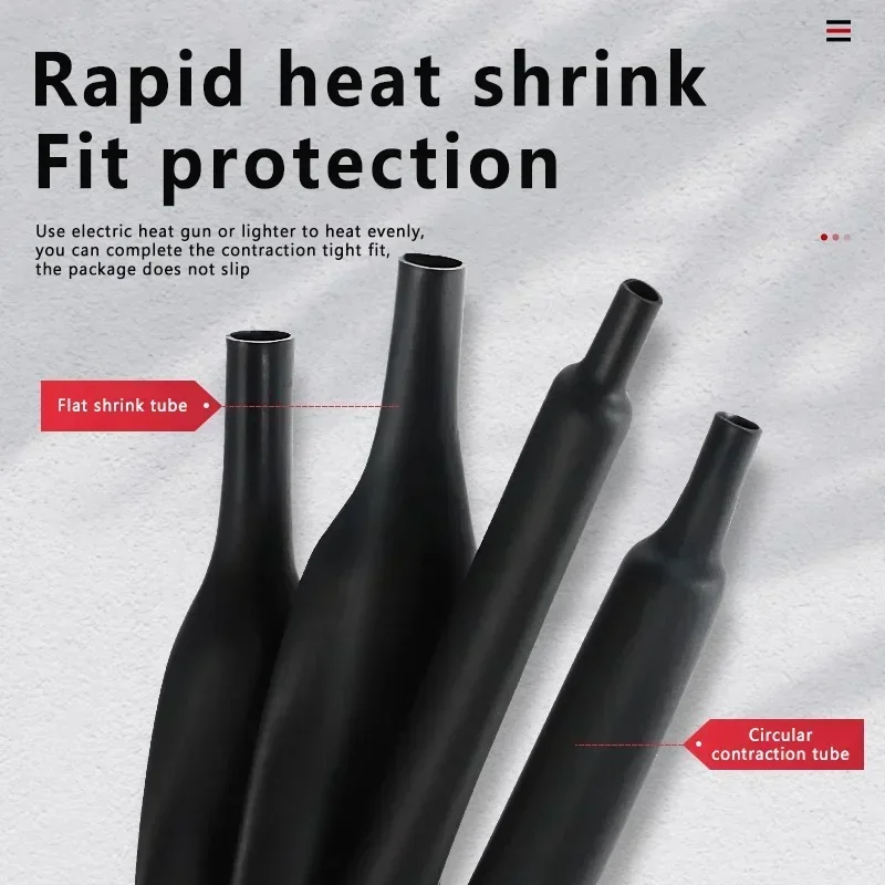 10/50/100/200 Meter Heat Shrink Tube 3:1 Heat Shrinkable Tubing Dual Wall Shrink Tubing Electrical Wire Wrap Cable