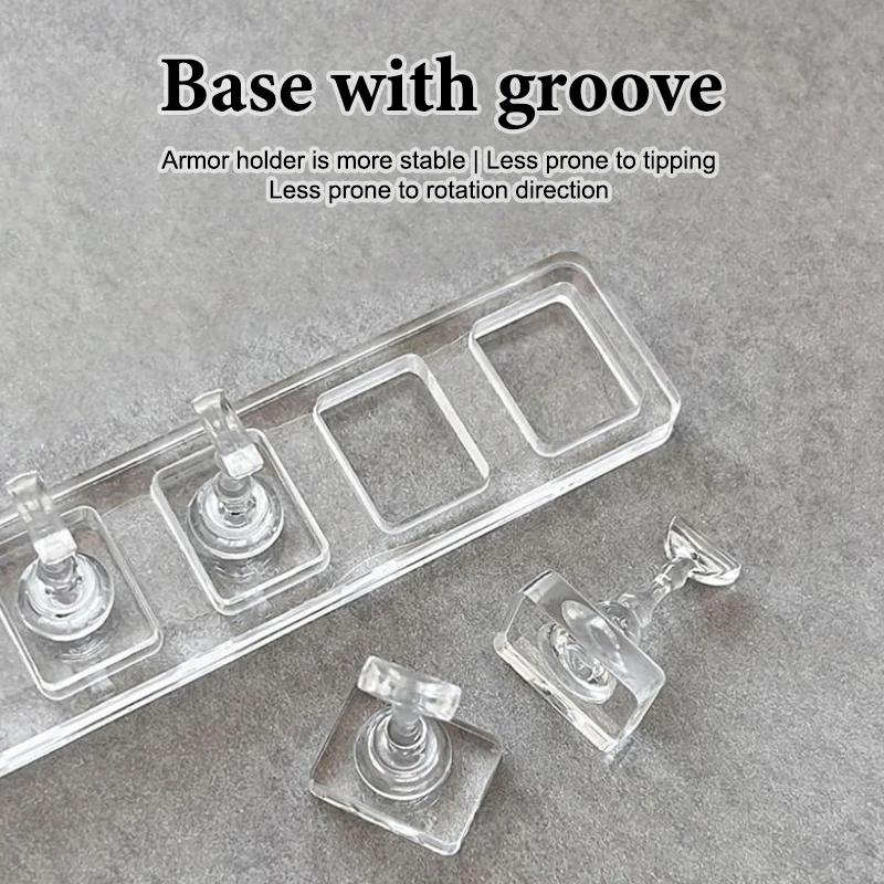 네일 스탠드 비자성 인조 손톱 팁 홀더 캣아이 젤 프레스온 네일 디스플레이 랙 아크릴 네일 페인팅 1/5/10 그리드