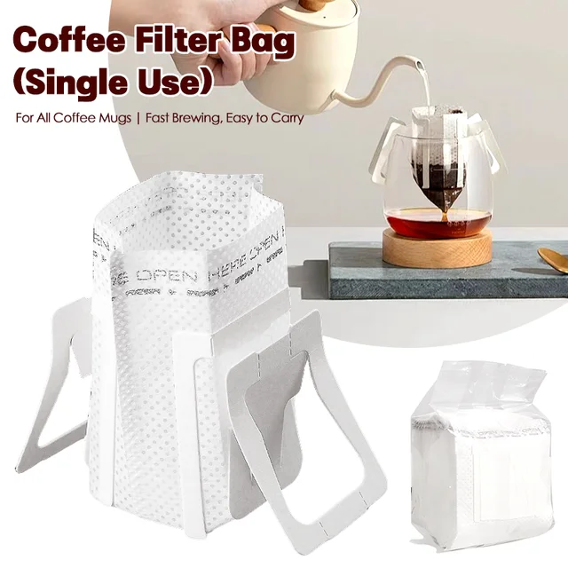 25-200 pcs Coffee Filter Bags Disposable Drip Coffee Paper Pack with Hanging Ear Design Portable Espresso Coffee Accessories